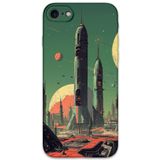 Gramaphone iPhone SE 2020 ile Uyumlu Uzay Desenli Telefon Kılıfı + Ekran Koruyucu - 5870