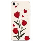 Gramaphone İphone Se 2020 Uyumlu Çiçek Desenli Telefon Kılıfı + Ekran Koruyucu - 5789
