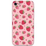Gramaphone İphone Se 2020 Uyumlu Çilek Desenli Telefon Kılıfı + Ekran Koruyucu - 5804