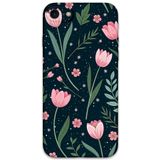 Gramaphone iPhone SE 2022 ile Uyumlu Çiçek Desenli Telefon Kılıfı + Ekran Koruyucu - 5788