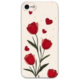 Gramaphone iPhone SE 2022 ile Uyumlu Çiçek Desenli Telefon Kılıfı + Ekran Koruyucu - 5789