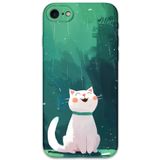 Gramaphone iPhone SE 2022 ile Uyumlu Kedi Desenli Telefon Kılıfı + Ekran Koruyucu - 5781