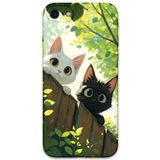Gramaphone iPhone SE 2022 ile Uyumlu Kedi Desenli Telefon Kılıfı + Ekran Koruyucu - 5785