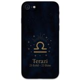 Gramaphone iPhone SE 2022 ile Uyumlu Terazi Burcu Desenli Telefon Kılıfı + Ekran Koruyucu - 5774