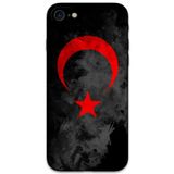 Gramaphone iPhone SE 2022 ile Uyumlu Türk Bayrağı Desenli Telefon Kılıfı + Ekran Koruyucu - 5852