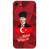Gramaphone İphone Se 2022 Uyumlu Atatürk Desenli Telefon Kılıfı + Ekran Koruyucu - 5851