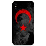 Gramaphone iPhone Xs Max ile Uyumlu Türk Bayrağı Desenli Telefon Kılıfı + Ekran Koruyucu - 5852