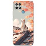 Gramaphone Oppo A15s ile Uyumlu Kedi Desenli Telefon Kılıfı + Ekran Koruyucu - 5784