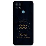 Gramaphone Oppo A15s ile Uyumlu Kova Burcu Desenli Telefon Kılıfı + Ekran Koruyucu - 5778