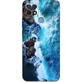 Gramaphone Oppo A15S Uyumlu Mermer Desenli Telefon Kılıfı + Ekran Koruyucu - 5810