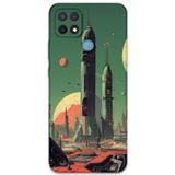 Gramaphone Oppo A15S Uyumlu Uzay Desenli Telefon Kılıfı + Ekran Koruyucu - 5870