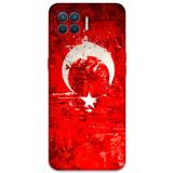 Gramaphone Oppo A73 ile Uyumlu Türk Bayrağı Desenli Telefon Kılıfı + Ekran Koruyucu - 5847