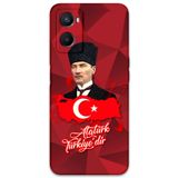 Gramaphone Oppo A96 ile Uyumlu Atatürk Desenli Telefon Kılıfı + Ekran Koruyucu - 5851
