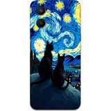 Gramaphone Oppo A96 Uyumlu Kedi Desenli Telefon Kılıfı + Ekran Koruyucu - 5782