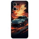 Gramaphone Oppo Reno 7 ile Uyumlu Araba Desenli Telefon Kılıfı + Ekran Koruyucu - 5766