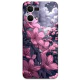 Gramaphone Oppo Reno 7 ile Uyumlu Çiçek Desenli Telefon Kılıfı + Ekran Koruyucu - 5796