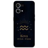 Gramaphone Oppo Reno 7 ile Uyumlu Kova Burcu Desenli Telefon Kılıfı + Ekran Koruyucu - 5778