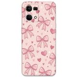 Gramaphone Oppo Reno 7 ile Uyumlu Kurdele Desenli Telefon Kılıfı + Ekran Koruyucu - 5802