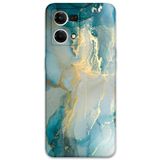 Gramaphone Oppo Reno 7 ile Uyumlu Mermer Desenli Telefon Kılıfı + Ekran Koruyucu - 5814