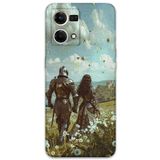Gramaphone Oppo Reno 7 ile Uyumlu Retro Desenli Telefon Kılıfı + Ekran Koruyucu - 5843