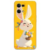 Gramaphone Oppo Reno 7 ile Uyumlu Tavşan Desenli Telefon Kılıfı + Ekran Koruyucu - 5807