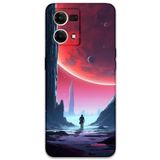 Gramaphone Oppo Reno 7 ile Uyumlu Uzay Desenli Telefon Kılıfı + Ekran Koruyucu - 5860
