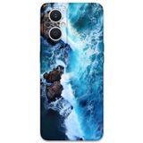 Gramaphone Oppo Reno 7 Lite ile Uyumlu Mermer Desenli Telefon Kılıfı + Ekran Koruyucu - 5810