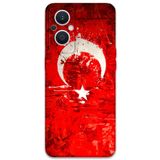 Gramaphone Oppo Reno 7 Lite ile Uyumlu Türk Bayrağı Desenli Telefon Kılıfı + Ekran Koruyucu - 5847