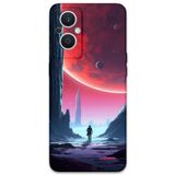 Gramaphone Oppo Reno 7 Lite ile Uyumlu Uzay Desenli Telefon Kılıfı + Ekran Koruyucu - 5860