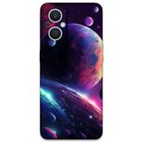 Gramaphone Oppo Reno 7 Lite ile Uyumlu Uzay Desenli Telefon Kılıfı + Ekran Koruyucu - 5862