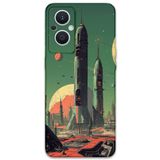 Gramaphone Oppo Reno 7 Lite ile Uyumlu Uzay Desenli Telefon Kılıfı + Ekran Koruyucu - 5870