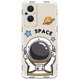 Gramaphone Oppo Reno 7 Lite Uyumlu Astronot Desenli Telefon Kılıfı + Ekran Koruyucu - 5865