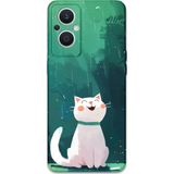 Gramaphone Oppo Reno 7 Lite Uyumlu Kedi Desenli Telefon Kılıfı + Ekran Koruyucu - 5781