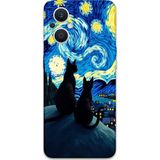Gramaphone Oppo Reno 7 Lite Uyumlu Kedi Desenli Telefon Kılıfı + Ekran Koruyucu - 5782