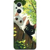 Gramaphone Oppo Reno 7 Lite Uyumlu Kedi Desenli Telefon Kılıfı + Ekran Koruyucu - 5785