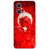 Gramaphone Oppo Reno 7 Lite Uyumlu Türk Bayrağı Desenli Telefon Kılıfı + Ekran Koruyucu - 5847