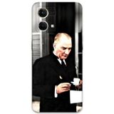 Gramaphone Oppo Reno 7 Uyumlu Atatürk Desenli Telefon Kılıfı + Ekran Koruyucu - 5850