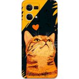 Gramaphone Oppo Reno 7 Uyumlu Kedi Desenli Telefon Kılıfı + Ekran Koruyucu - 5783