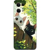 Gramaphone Oppo Reno 7 Uyumlu Kedi Desenli Telefon Kılıfı + Ekran Koruyucu - 5785