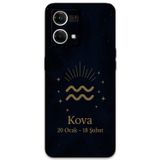 Gramaphone Oppo Reno 7 Uyumlu Kova Burcu Desenli Telefon Kılıfı + Ekran Koruyucu - 5778