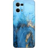 Gramaphone Oppo Reno 7 Uyumlu Mermer Desenli Telefon Kılıfı + Ekran Koruyucu - 5812