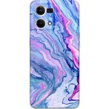Gramaphone Oppo Reno 7 Uyumlu Mermer Desenli Telefon Kılıfı + Ekran Koruyucu - 5816