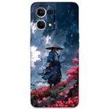 Gramaphone Oppo Reno 7 Uyumlu Samuray Desenli Telefon Kılıfı + Ekran Koruyucu - 5825