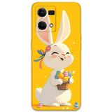 Gramaphone Oppo Reno 7 Uyumlu Tavşan Desenli Telefon Kılıfı + Ekran Koruyucu - 5807