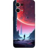 Gramaphone Oppo Reno 7 Uyumlu Uzay Desenli Telefon Kılıfı + Ekran Koruyucu - 5860
