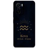 Gramaphone Poco F3 ile Uyumlu Kova Burcu Desenli Telefon Kılıfı + Ekran Koruyucu - 5778