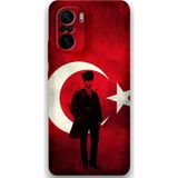 Gramaphone Poco F3 Uyumlu Atatürk Desenli Telefon Kılıfı + Ekran Koruyucu - 5849