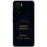 Gramaphone Poco F3 Uyumlu Kova Burcu Desenli Telefon Kılıfı + Ekran Koruyucu - 5778