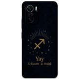Gramaphone Poco F3 Uyumlu Yay Burcu Desenli Telefon Kılıfı + Ekran Koruyucu - 5776
