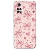 Gramaphone Poco M4 Pro 4G ile Uyumlu Kurdele Desenli Telefon Kılıfı + Ekran Koruyucu - 5802